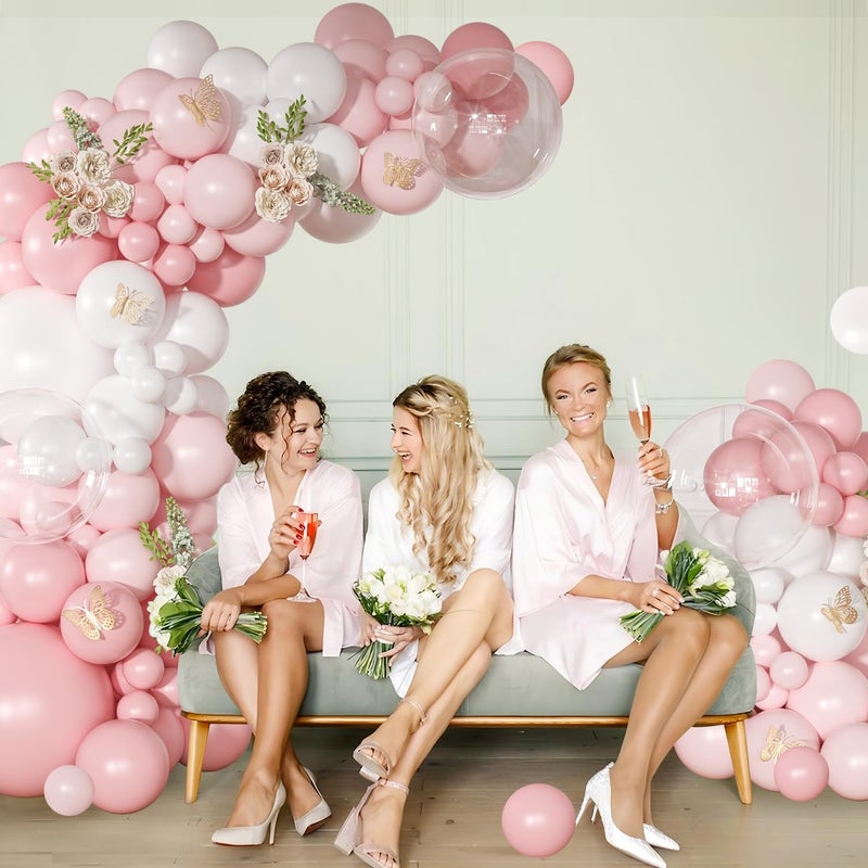 NUTTYBASH Light Pink Balloon Arch Kit, 126Pcs Baby Pink and White Balloon Garland Kit for Wedding Birthday Baby Shower Gender Reveal Bridal Shower Party Decorations - Image 5